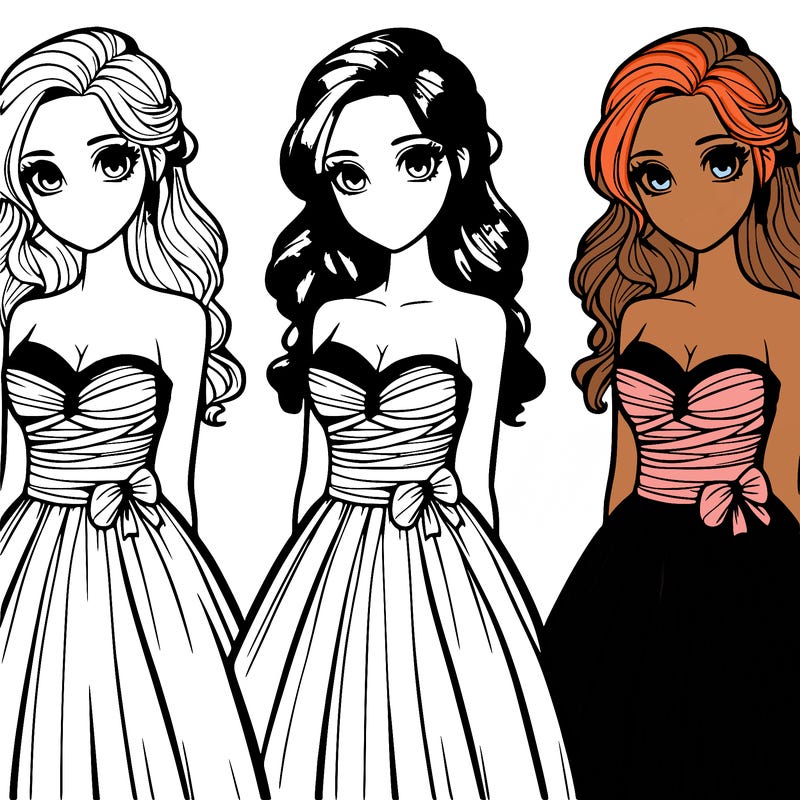 realistic girl in prom dress