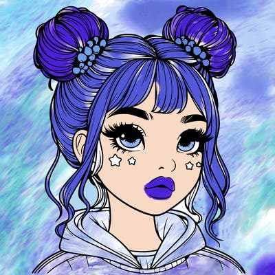 realistic girl with space buns