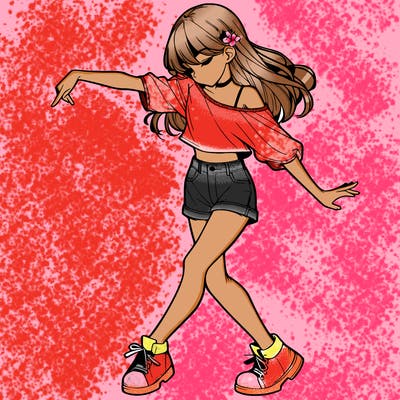 realistic girl danceing