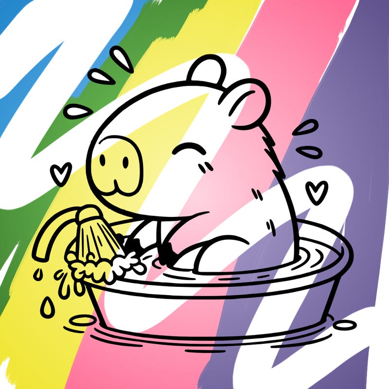 capybara taking a bath