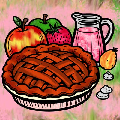 a pie of food
