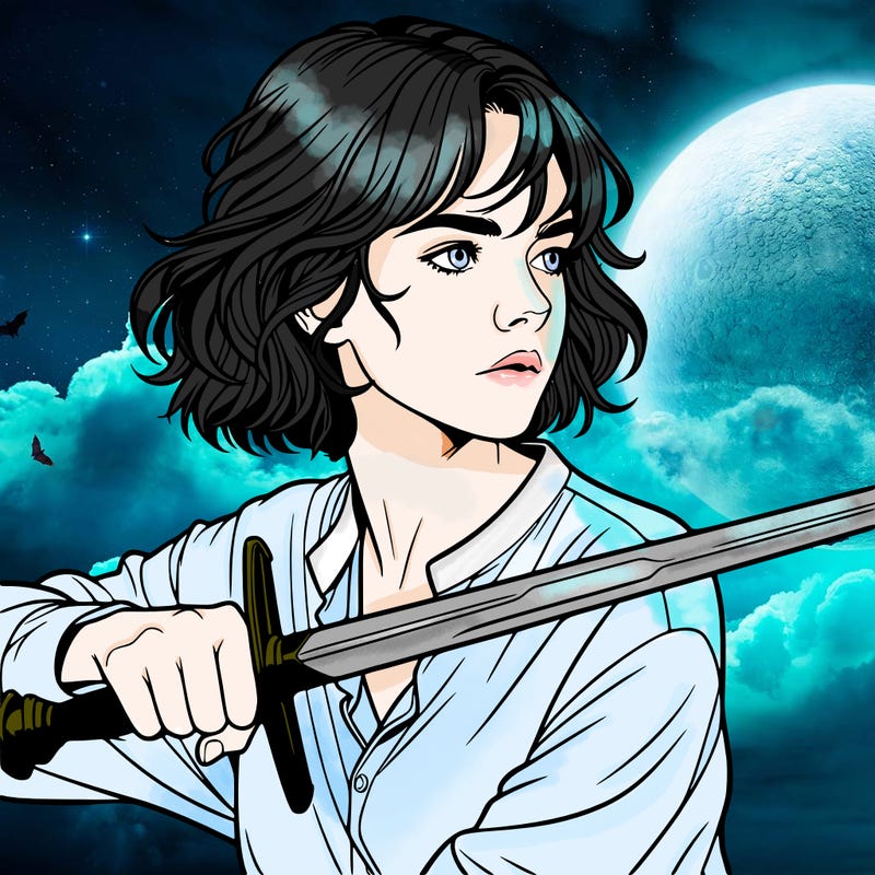 realistic girl with a sword