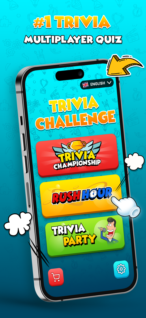 Trivia Quiz 234 Players - Main menu of the Trivia Quiz app showing different multiplayer game modes on a smartphone screen.