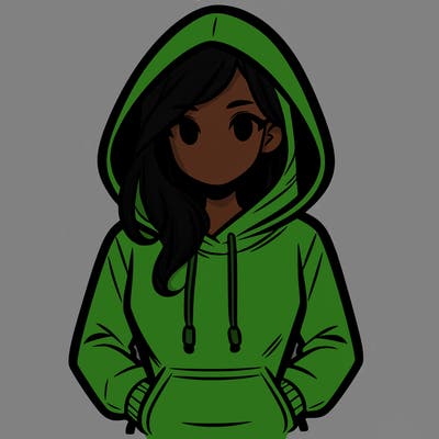 a woman wearing a hoodie