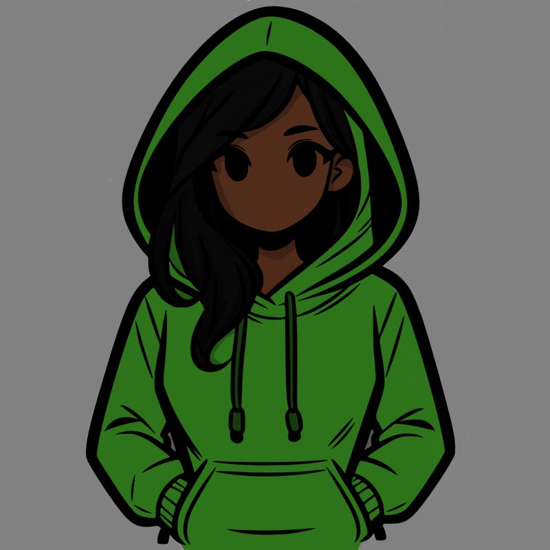 a woman wearing a hoodie