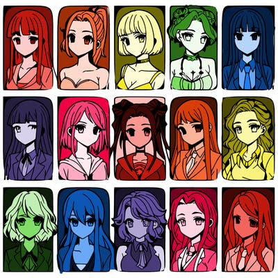 girls that look diffrent anime