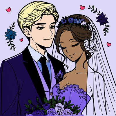 realistic wedding bride and groom