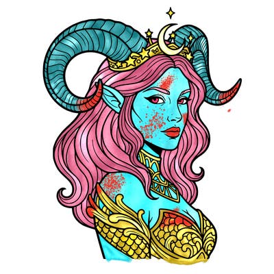 capricorn (goddess) - head to shoulders
