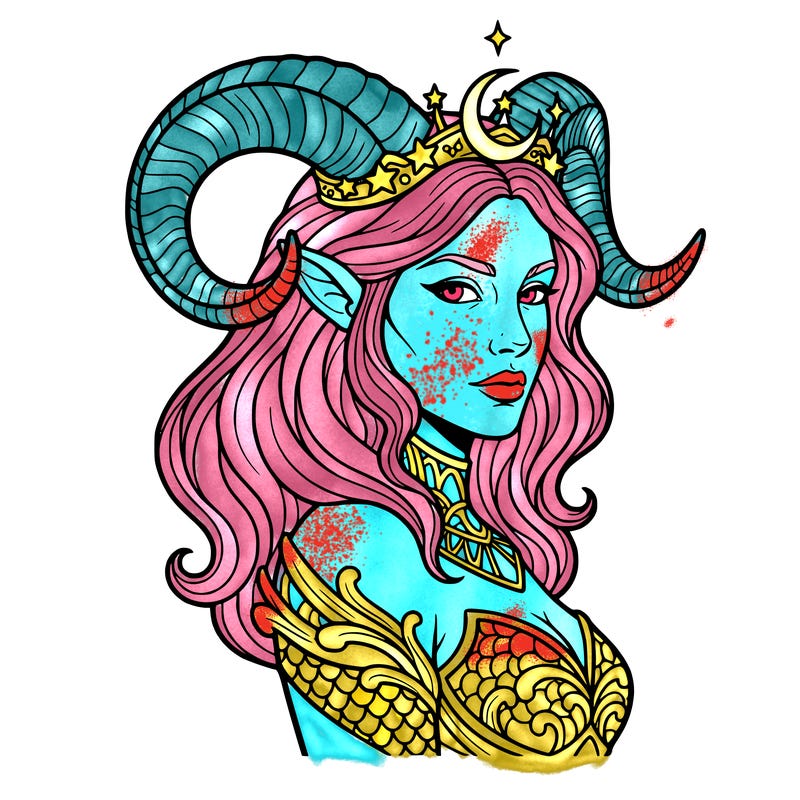 capricorn (goddess) - head to shoulders