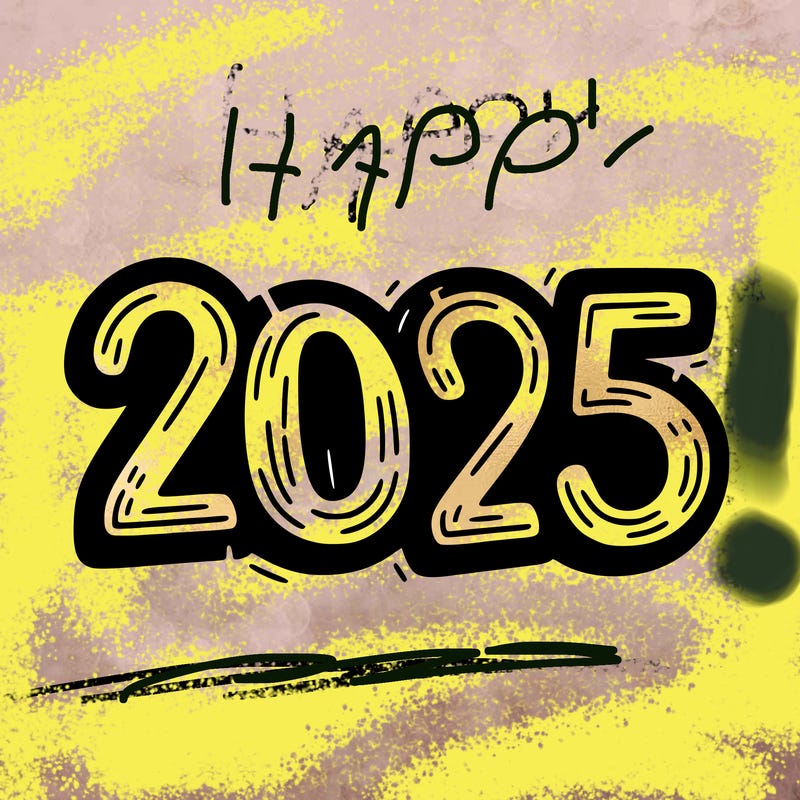 one line scrawled numbers sketch design “2025”