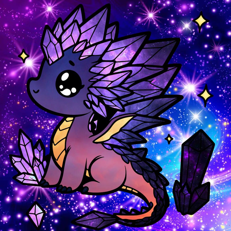little cute crystal dragon