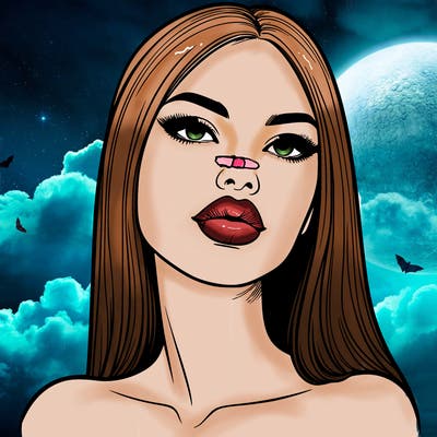 realistic woman with full lips