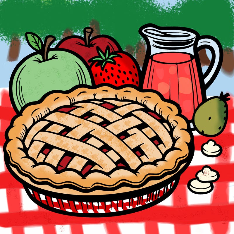 a pie of food