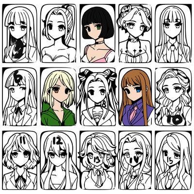 girls that look diffrent anime