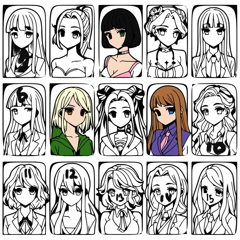 girls that look diffrent anime