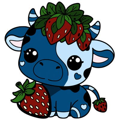 cute strawberry cow