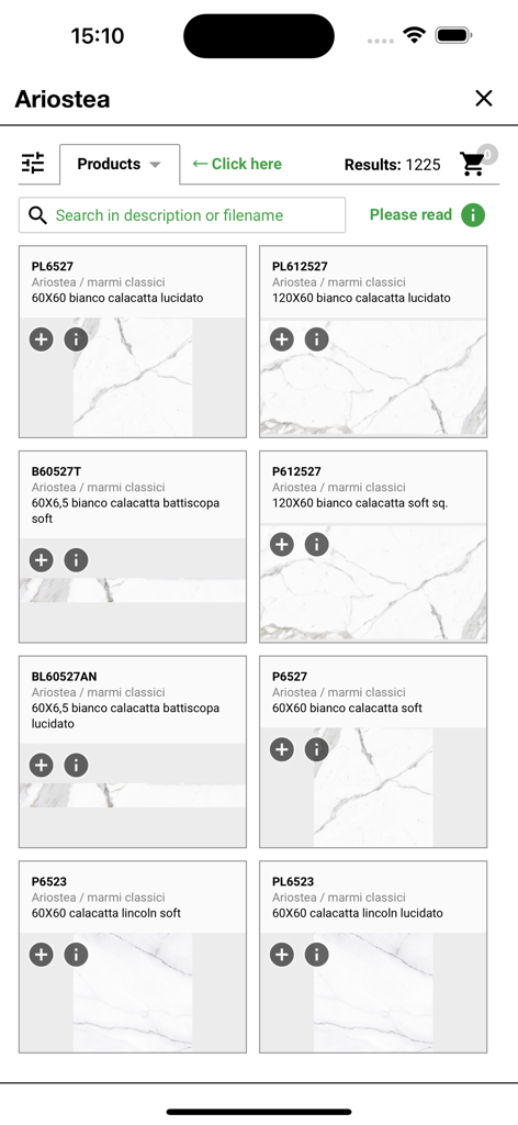 Ariostea - Search results for marble effect ceramic slabs in the Ariostea app