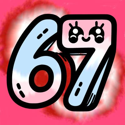 the numbers 67