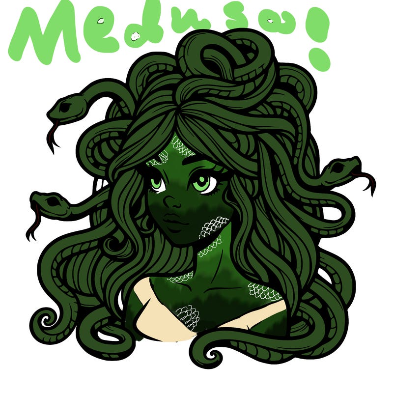 realistic medusa with snakes in her hair