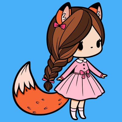 girl with fox tail