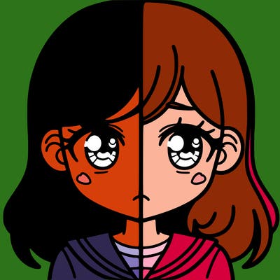 a split of a girl