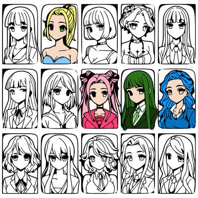 girls that look diffrent anime