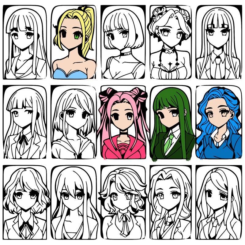 girls that look diffrent anime