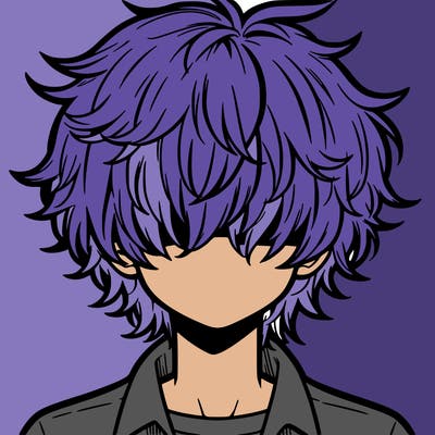 manga boy fluffy hair covering his eyes