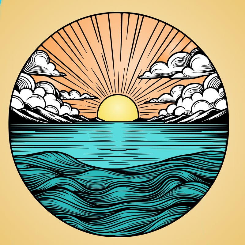 realistic sunset