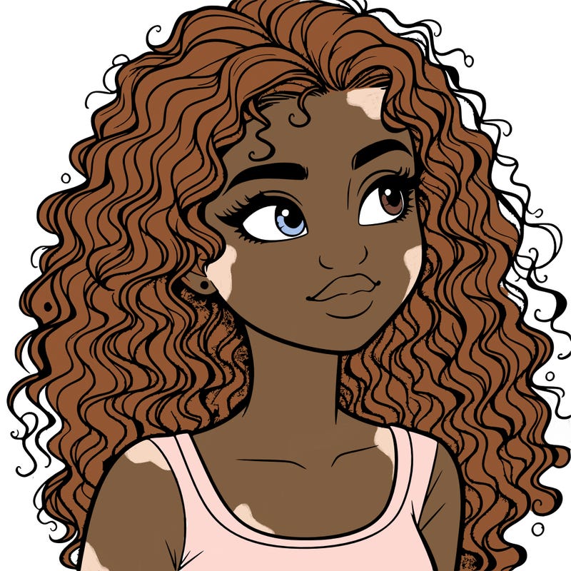 realistic girl with curly hair