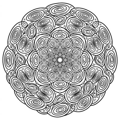 Embark on an interstellar adventure with this captivating Galactic Patterns Mandala. Its complex swirls and cosmic elements offer a uniquely meditative coloring experience for all ages.
