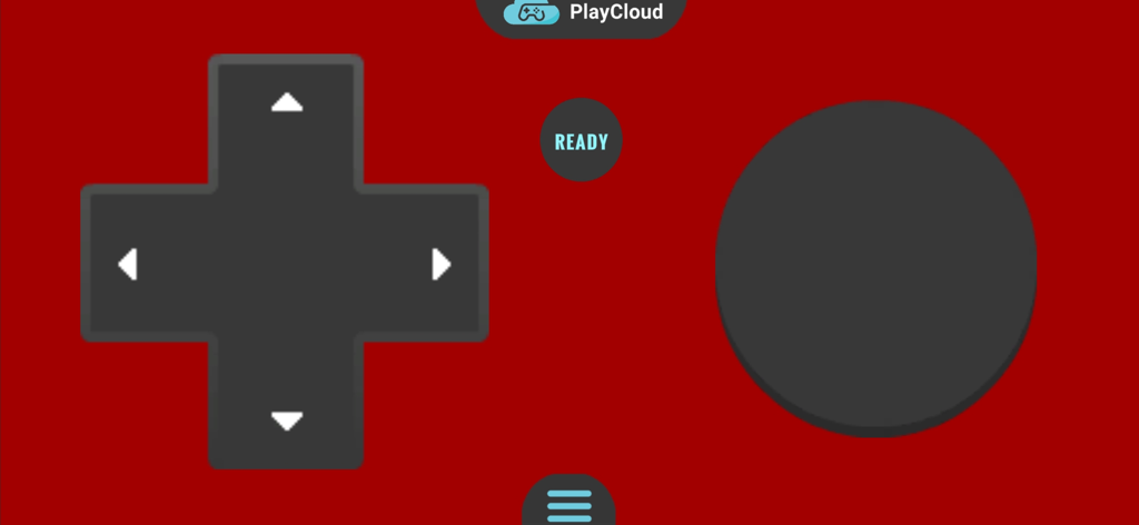 PlayCloud - Gaming console - Smartphone screen displaying a digital game controller with d-pad and action buttons for remote play