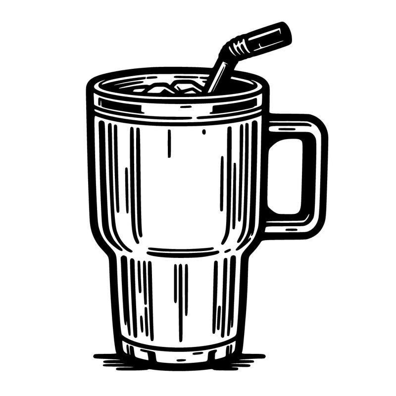 large tumbler with handle with a shape similar to the popular stanley cups