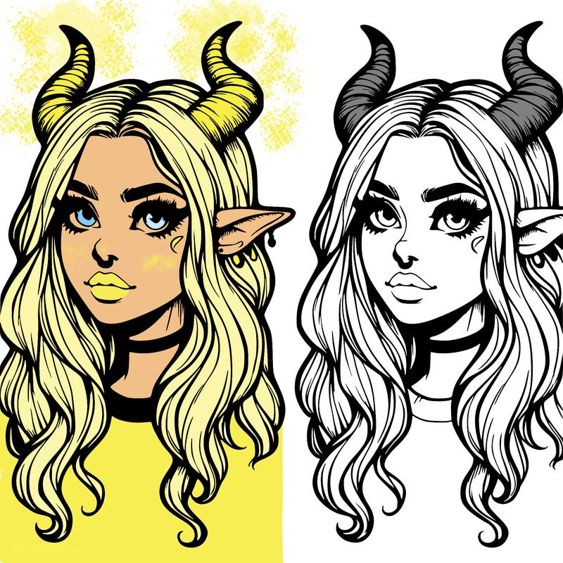 realistic girl with horns