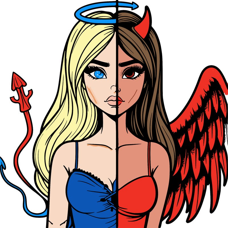 devil vs angel realistic girl
