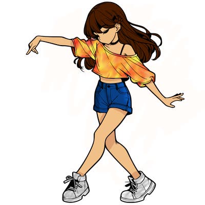 realistic girl danceing