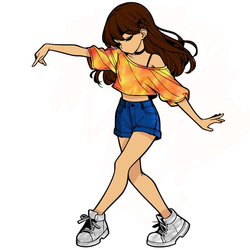 realistic girl danceing