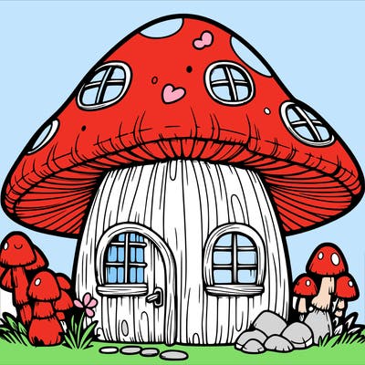 realistic mushroom house 🍄