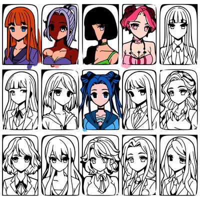 girls that look diffrent anime