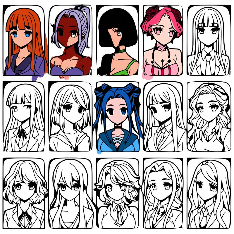 girls that look diffrent anime