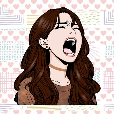 screaming realistic, girl