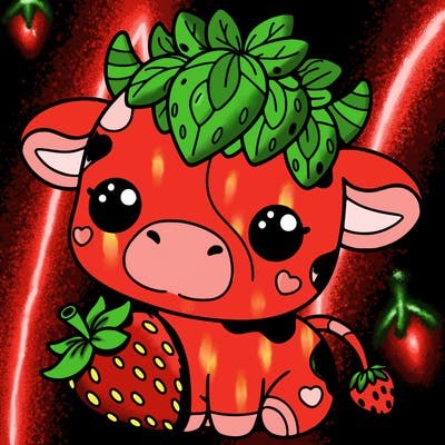 cute strawberry cow