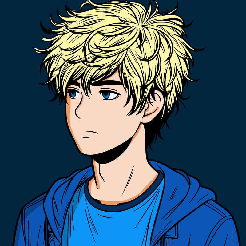 realistic teenage boy with messy hair