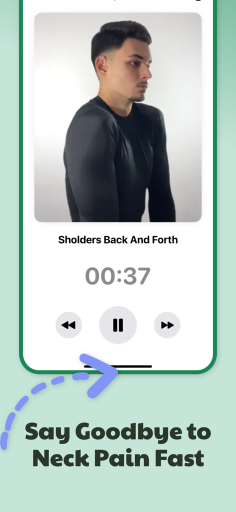 Necklo app shoulder exercise screen for neck pain relief