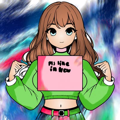 girl holding a blank sign in a long sleeve crop top
