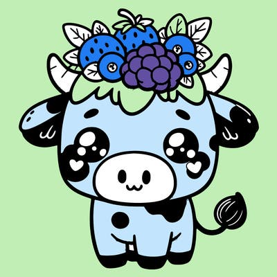 cute blueberry cow