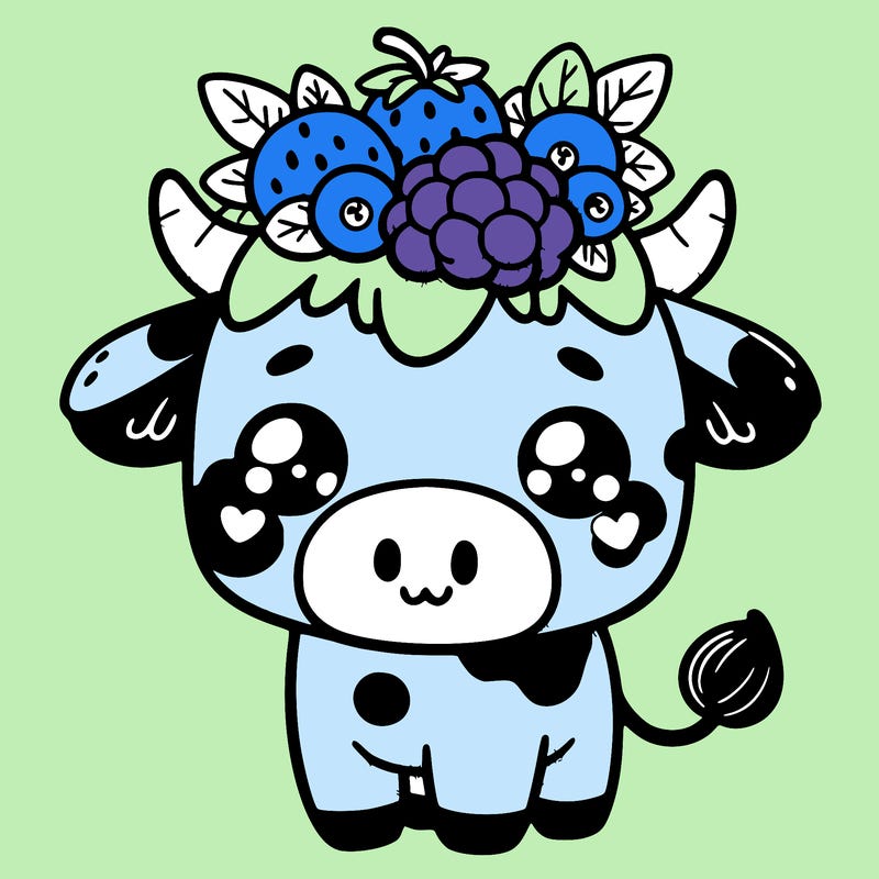 cute blueberry cow
