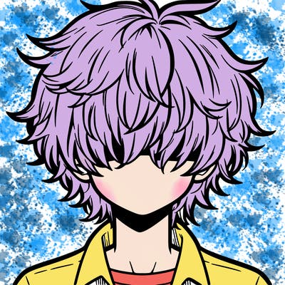 manga boy fluffy hair covering his eyes