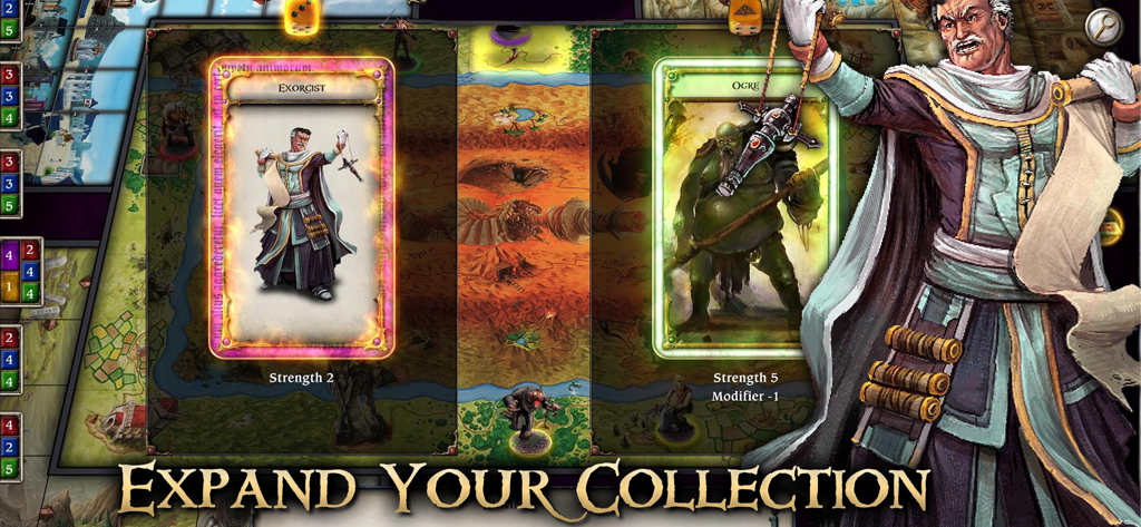 Talisman Classic Complete gameplay showing character and monster expansion cards