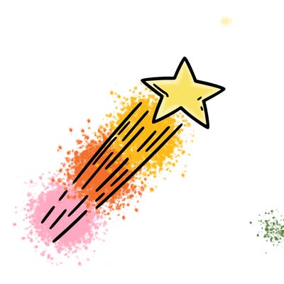 a shooting star in the sky